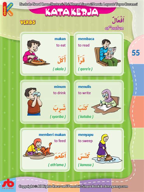 Definisi/arti kata 'kerja' di kamus besar bahasa indonesia (kbbi) adalah 1 n kegiatan melakukan sesuatu; Kamus Bergambar Anak Muslim 3 Bahasa: Mengenal Kata Kerja ...