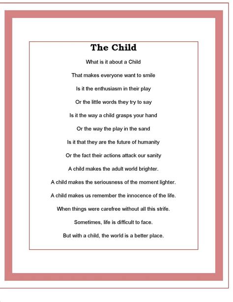 The Child Poem By Todd Kaudy Kids Poems Preschool Poems