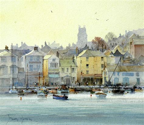 Brixham Harbour David Howell Watercolour Landscape Painting Art