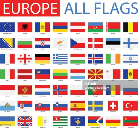 Flags Of Europe Full Vector Collection Vektorgrafik Och Fler Bilder På