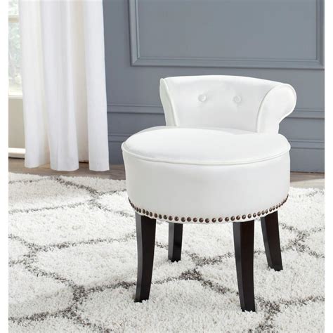 Whether you have a small powder room that needs a classic pedestal sink or you have a double vanity in the master bath that needs a facelift, our collection of spaces provides loads of inspiration. Safavieh Georgia White Poly-Cotton Vanity Stool-MCR4546T ...