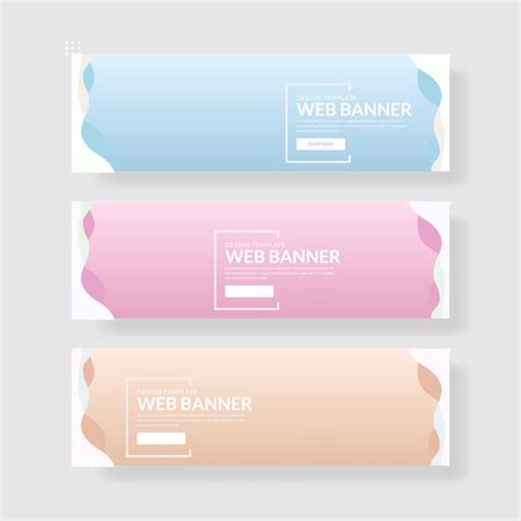 Premium Vector 3 Set Pastel Color Banner