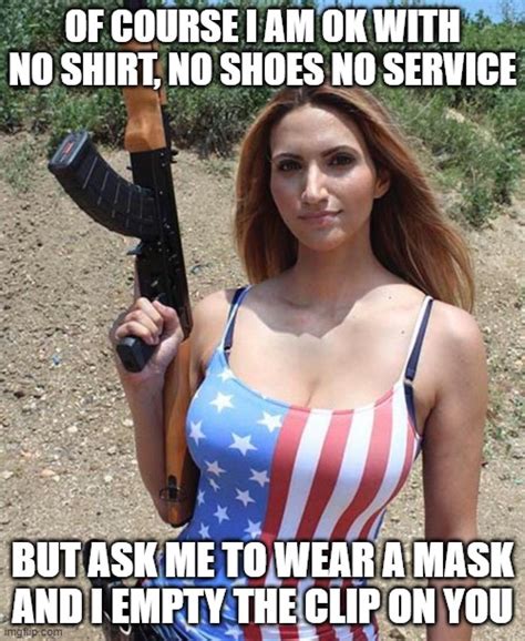 American Flag Girl Woman Gun Imgflip