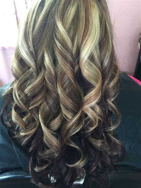 Lowlights And Highlights Curly Beautifully Blended For A Rich Colorful