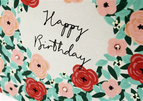 Happy Birthday Flowers Mini Card By Lottie Simpson