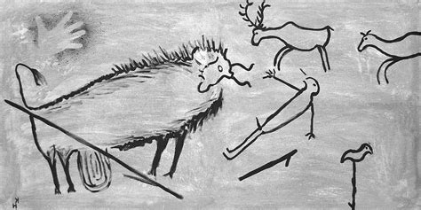 Stone Age Painting Mural Lascaux Cave Paintings Art Cave Drawing