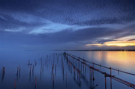 Sea Calm Tranquility Taiwan Ocean Sunset Sky Reflection