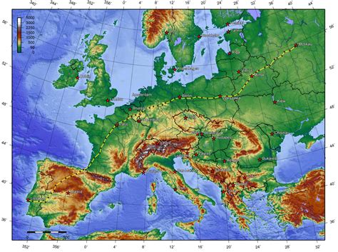 Topographic Map Of Europe Map Europe Map Topographic Map