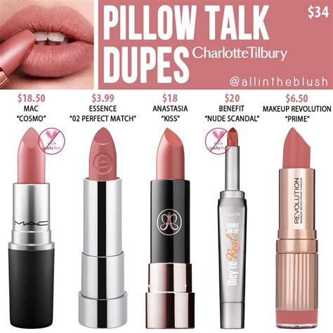 Charlotte Tilbury Pillow Talk Matte Revolution Lipstick Dupes Matte Revolution Lipstick