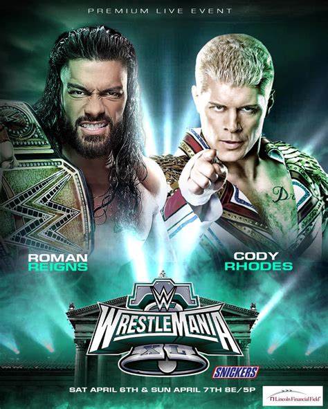 Wrestlemania 40 Roman Reigns C Vs Cody Rhodes By Wwgfx On Deviantart