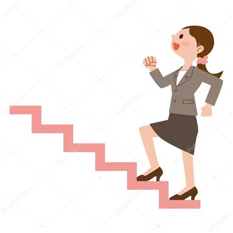 Business Woman To Climb The Stairs — Stock Vector © Ankomando 123719958