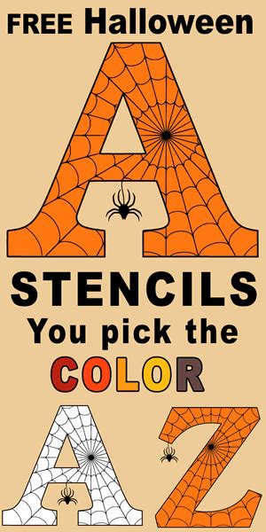 The letters showcased here have a very interesting design. Printable Halloween Letters, Numbers, and Alphabet Stencils | Halloween letters, Halloween ...