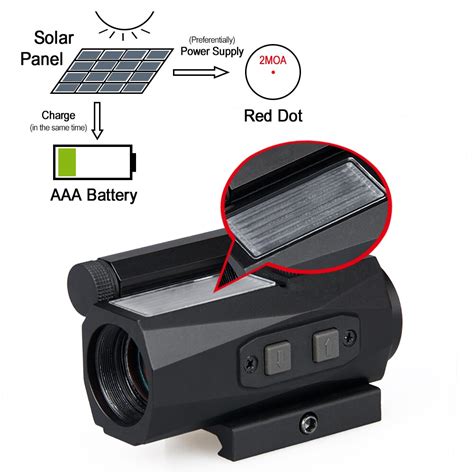 Canis Latrans Solar Power 1x20 Red Dot Sight 2moa Red Dot Solar Charger