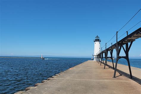 Manistee North Pier Lighthouse And Coast Guard Station Manistee County