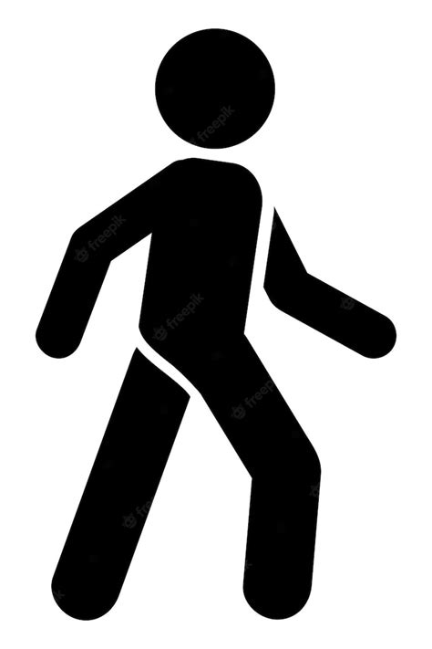 Simple Vector Stick Man Walking Sport Cardio Aislado En Blanco Vector