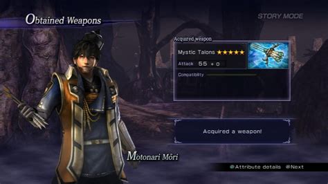 Mystic weapons have very high base attacks and it will go higher when the weapon familiarity bar has reached maxed. Warriors Orochi 3 Ultimate - Motonari Mori Mystic Weapon Guide - YouTube