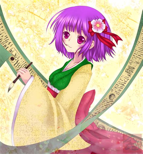 Safebooru 1girl Absurdres Brush Flower Hair Flower Hair Ornament Hieda No Akyuu Highres