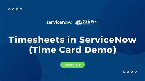 Timesheets In Servicenow Time Cards Demo Youtube