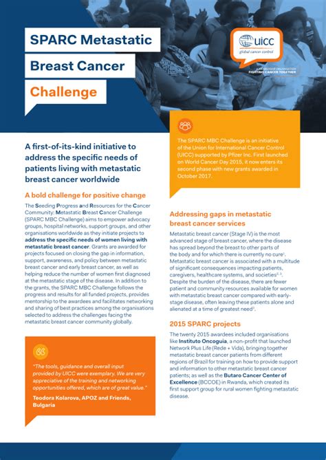 2019 Sparc Metastatic Breast Cancer Challenge One Pager Uicc