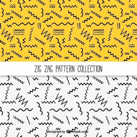 Premium Vector Patterns Of Hand Drawn Zig Zag Lines