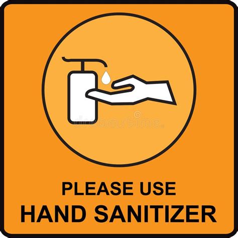 Please Use Hand Sanitizer Hygiene Warning Poster Icon Vector Image
