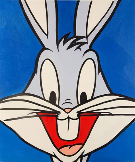 Quadro Bugs Bunny Di Guscio Fumetti Falso Dautore 60x50cm Pop Art