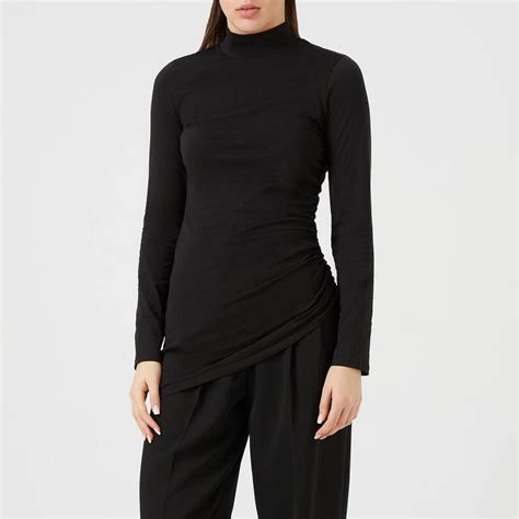 Womens Ruched Turtleneck Top Black Theory Tops Lumiere Design
