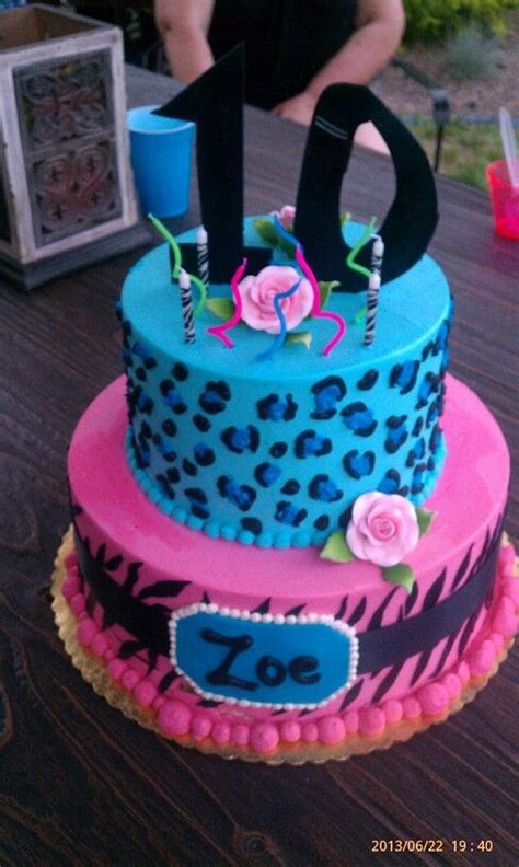 Hosting parties at home is always fun. Fun animal print 10th birthday cake | Party Ideas ...