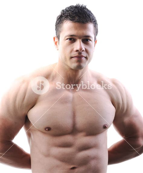 The Perfect Male Body Awesome Bodybuilder Posing Royalty Free Stock