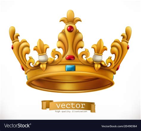 Gold Crown King Icon Royalty Free Vector Image