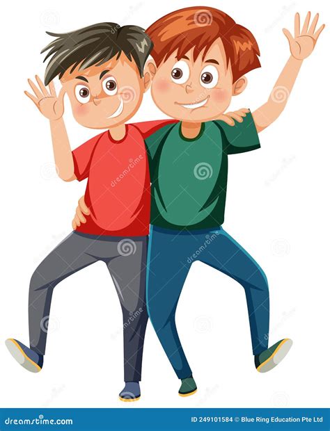Best Friends Boys Cartoon Character Stock Vector - Illustration of