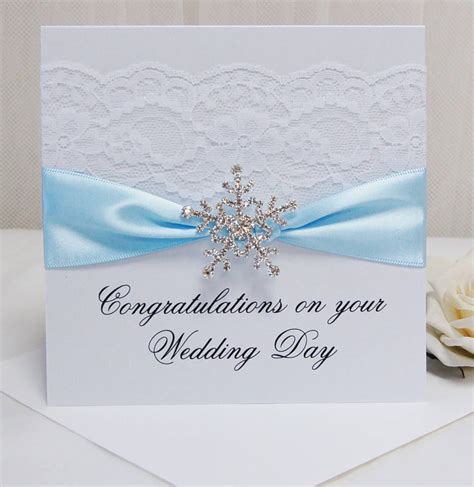 Snowflake Winter Wedding Congratulations Card By Made With Love Designs