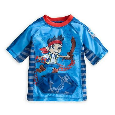 Disney Store Jake And The Never Land Pirates Rash Guard Swim Shirt Boy