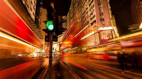 Premium Photo Light Trails On City Street At Night