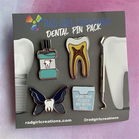 Dental Pin Pack Rad Girl Creations Medical Enamel Pin