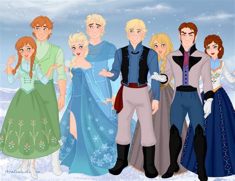 Frozen Original And Genderbend Casts Anna Andy Elsa Elias Kristoff
