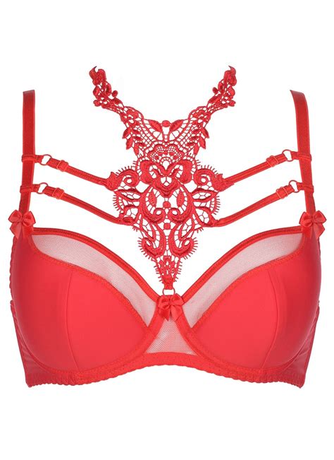 Red Cage Harness Bra By Axami Lingerie Eye Kandee Lingerie Canada
