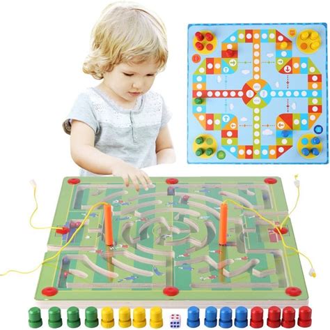 1 Football Magnetic Maze Game 2 In 1 Double Side Wooden Marbles