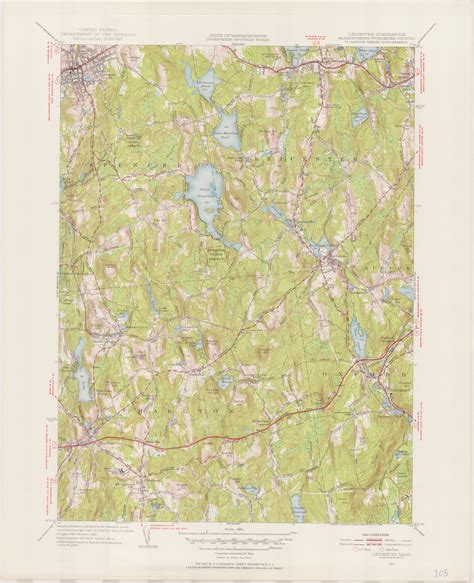 Leicester Ma 1953 1954 Original Usgs Old Topo Map 7x7 Quad 31680 Ma
