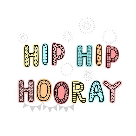 Hip Hip Hooray Fun Hand Drawn Nursery Poster With Lettering 5171564