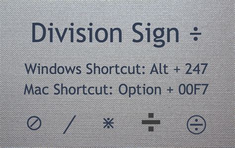 Division Sign Keyboard Shortcuts For Mac And Windows Webnots