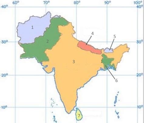 Indian Subcontinent Map Diagram Quizlet