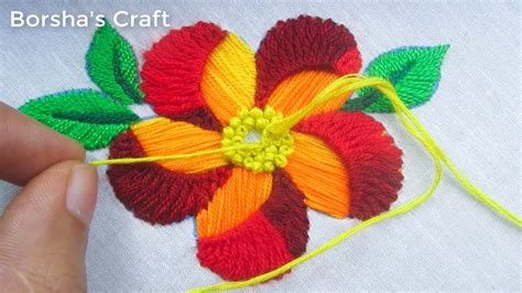 Hand Embroidery Easy Flower Embroidery Tutorial Simple Flower Design
