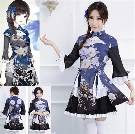 Japanese Kimono Anime Costume Maid Outfit Hot Game Cosplay Costume