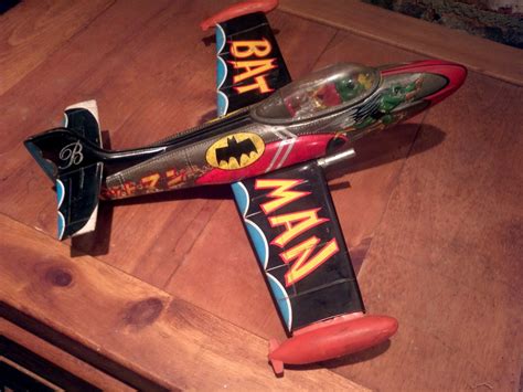 1966 Batman Japanese Tin Airplane Rare Vintage Jet Tinplate Batman