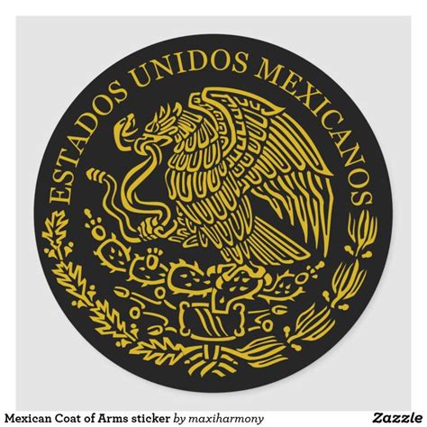 Mexican Coat Of Arms Sticker Zazzle Coat Of Arms Mexican Mexican Art