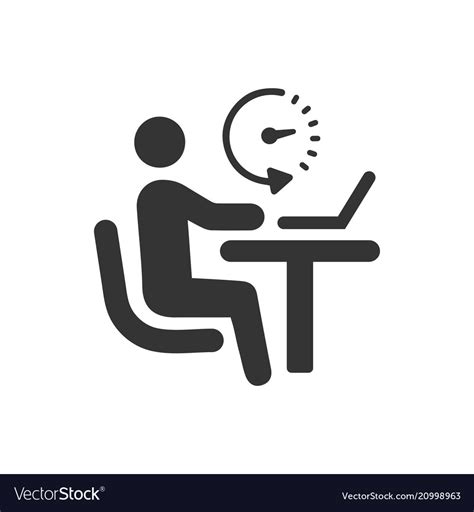 Office Working Icon Royalty Free Vector Image Vectorstock