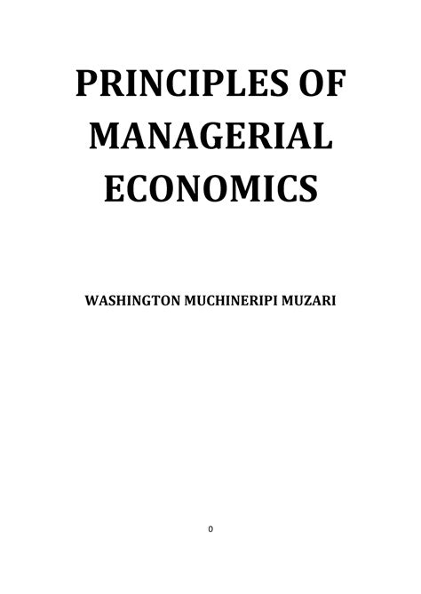 Principles Of Managerial Economics Managerial Economics Iim
