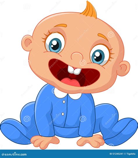 Happy Cartoon Baby Boy Stock Vector Illustration Of Sitting 51245241