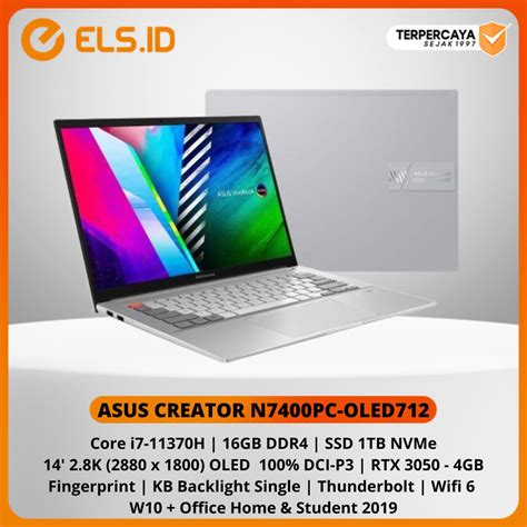 Jual Laptop Asus Creator N7400pc Oled712 Intel Core I7 11370h 16gb 1tb